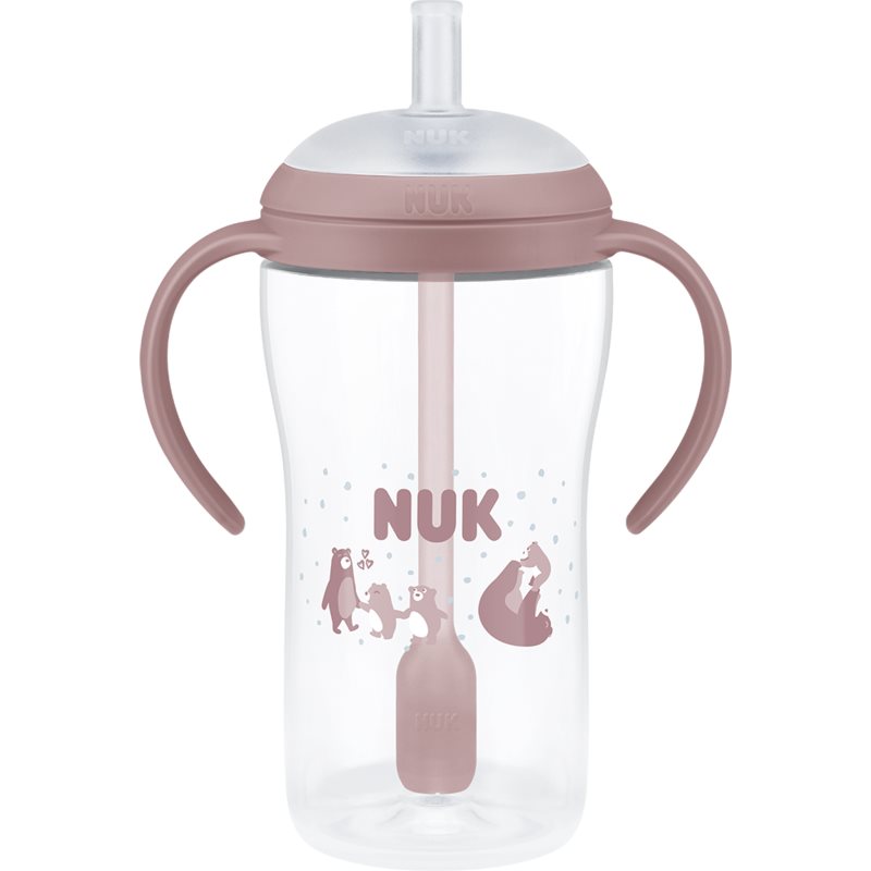 NUK Perfect Match Bear fľaša s rúrkou 8m+ 260 ml