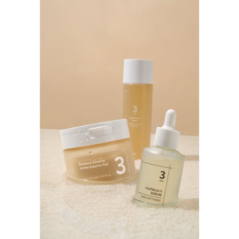 Numbuzin No. 3 Radiance Glowing Jumbo Essence Pad tonizační polštářky pro rozjasnění a hydrataci 70 ks (obrázek 7)