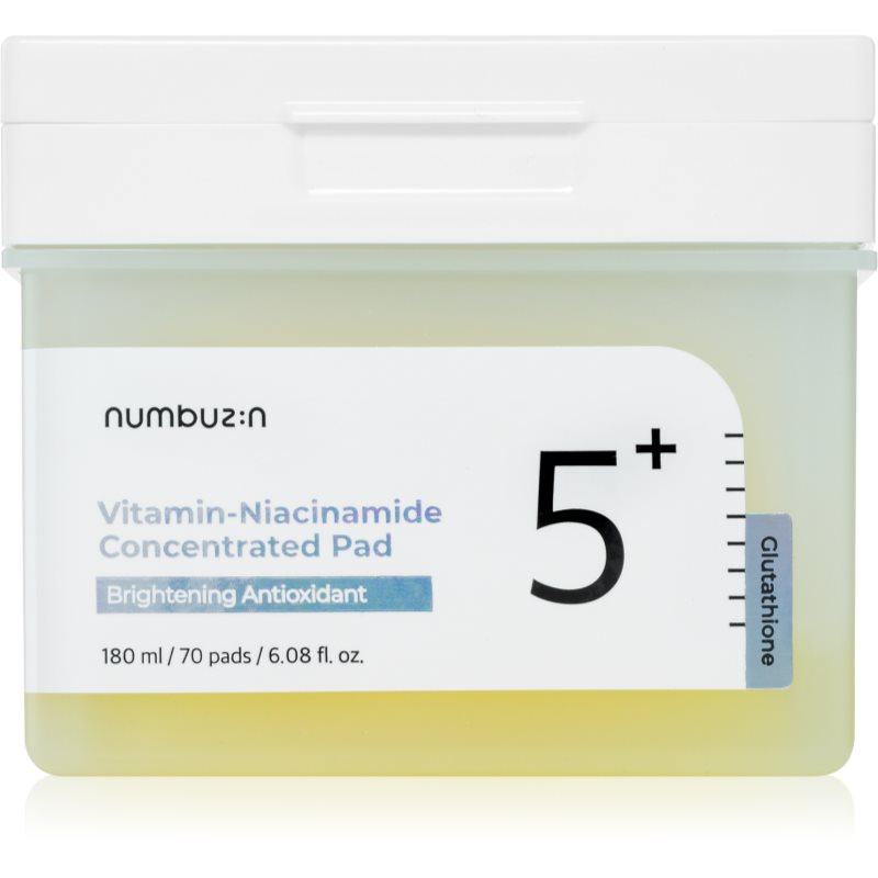 Numbuzin No. 5 Glutathione Vitamin Concentrated Toner Pad tonizační polštářky pro rozjasnění a hydrataci 70 ks