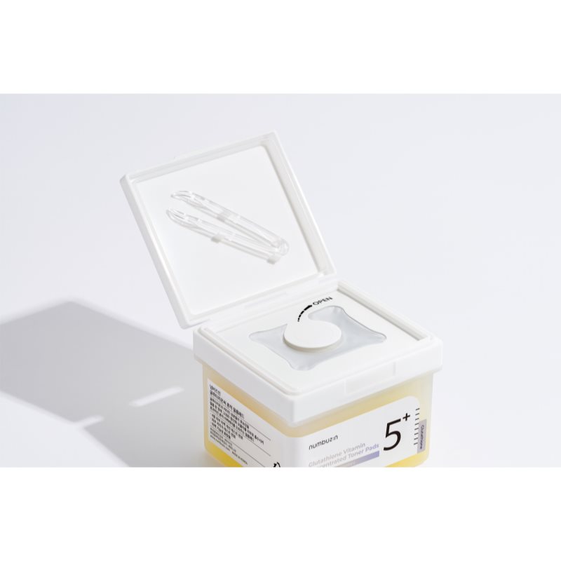 Numbuzin No. 5 Glutathione Vitamin Concentrated Toner Pad tonizačné vankúšiky pre rozjasnenie a hydratáciu 70 ks (obrázok 3)