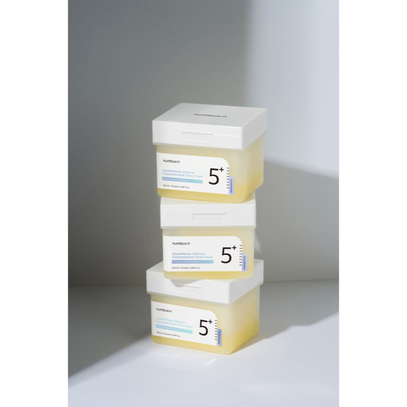 Numbuzin No. 5 Glutathione Vitamin Concentrated Toner Pad tonizačné vankúšiky pre rozjasnenie a hydratáciu 70 ks (obrázok 5)