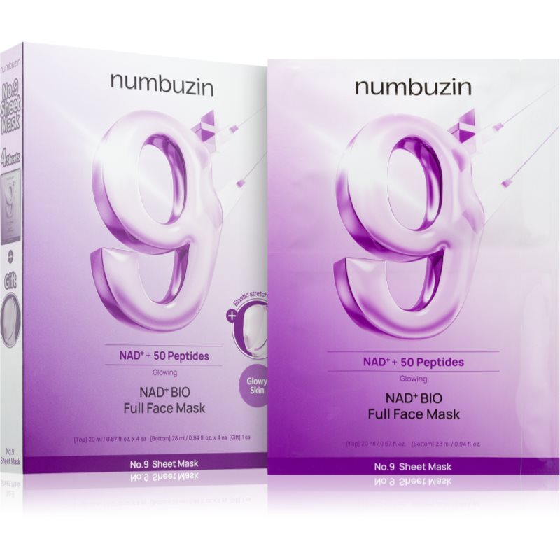 Numbuzin No. 9 NAD Bio Lifting-sil Full Face Mask spevňujúca kolagénová maska s peptidmi 4 ks (obrázok 4)