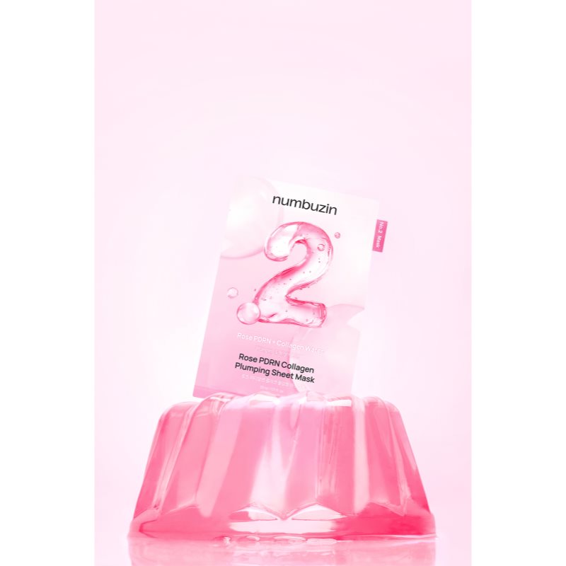 Numbuzin No. 2 Rose PDRN Collagen Plumping Sheet Mask hydratačná plátienková maska pre rozjasnenie pleti 5 ks (obrázok 4)