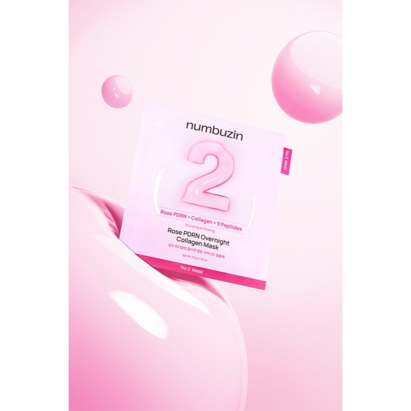 Numbuzin No. 2 Rose PDRN Collagen Plumping Sheet Mask hydratačná plátienková maska pre rozjasnenie pleti 5 ks (obrázok 5)