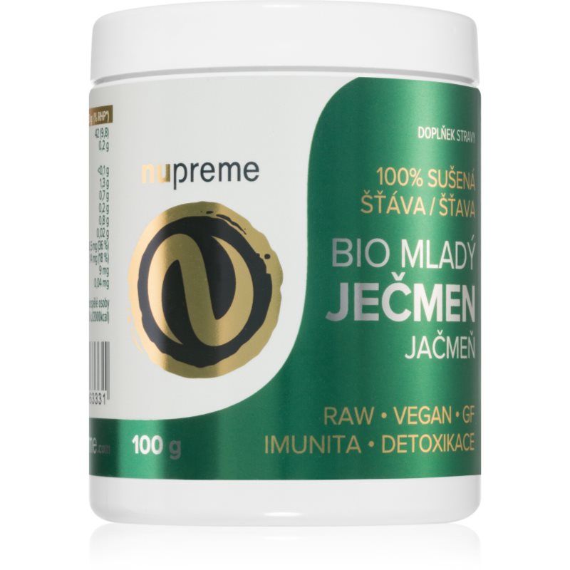 Nupreme Mladý jačmeň BIO prášok v BIO kvalite na detoxikáciu organizmu a podporu imunity 100 g kúpite na Notino.sk