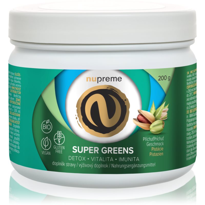 Nupreme Super Greens BIO prášok na podporu detoxikácie organizmu príchuť Pistachio 200 g kúpite na Notino.sk