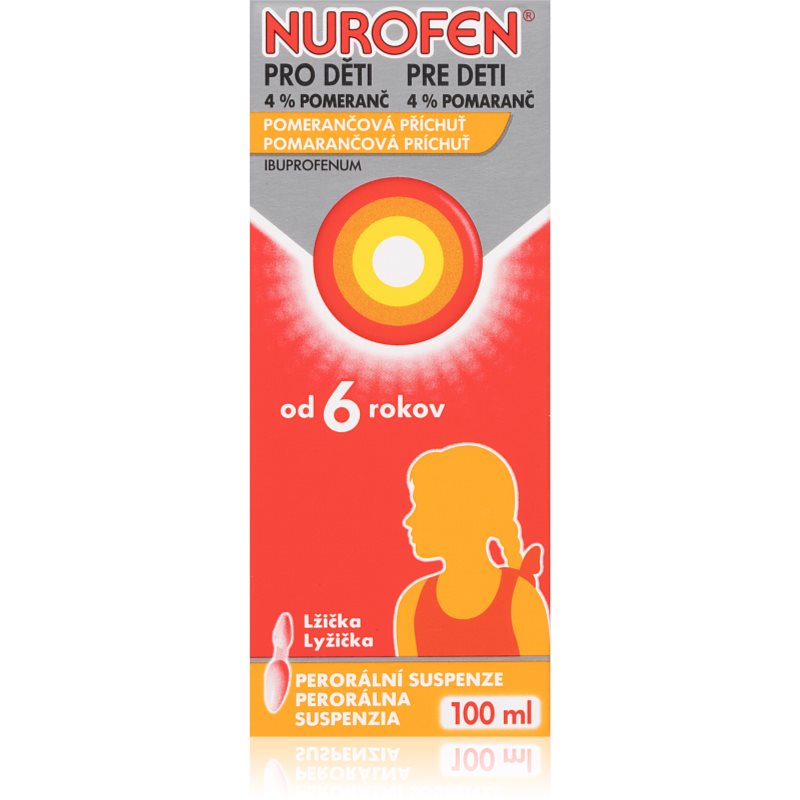 Nurofen pro děti 4% pomeranč 40mg/ml perorálna suspenzia na zníženie horúčky a tlmenie bolesti 100 ml kúpite na Notino.sk