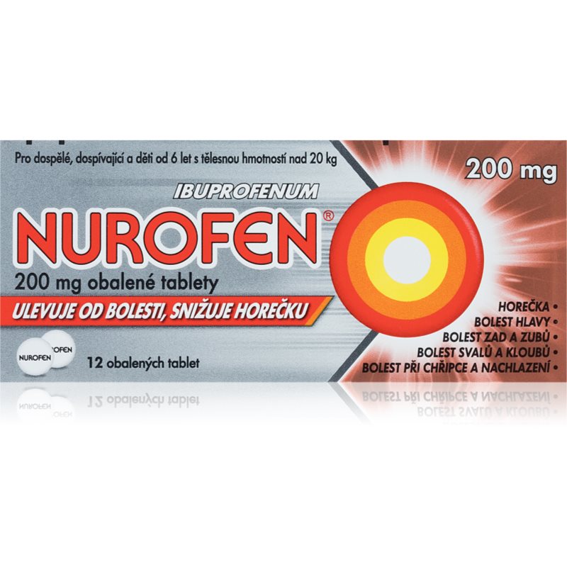 Nurofen Nurofen 200 mg obalené tablety na zníženie horúčky a tlmenie bolesti 12 tbl