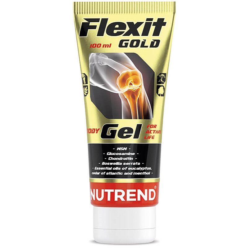 Nutrend FLEXIT GOLD GEL tělový gel urychlující regeneraci po zvýšené fyzické zátěži 100 ml