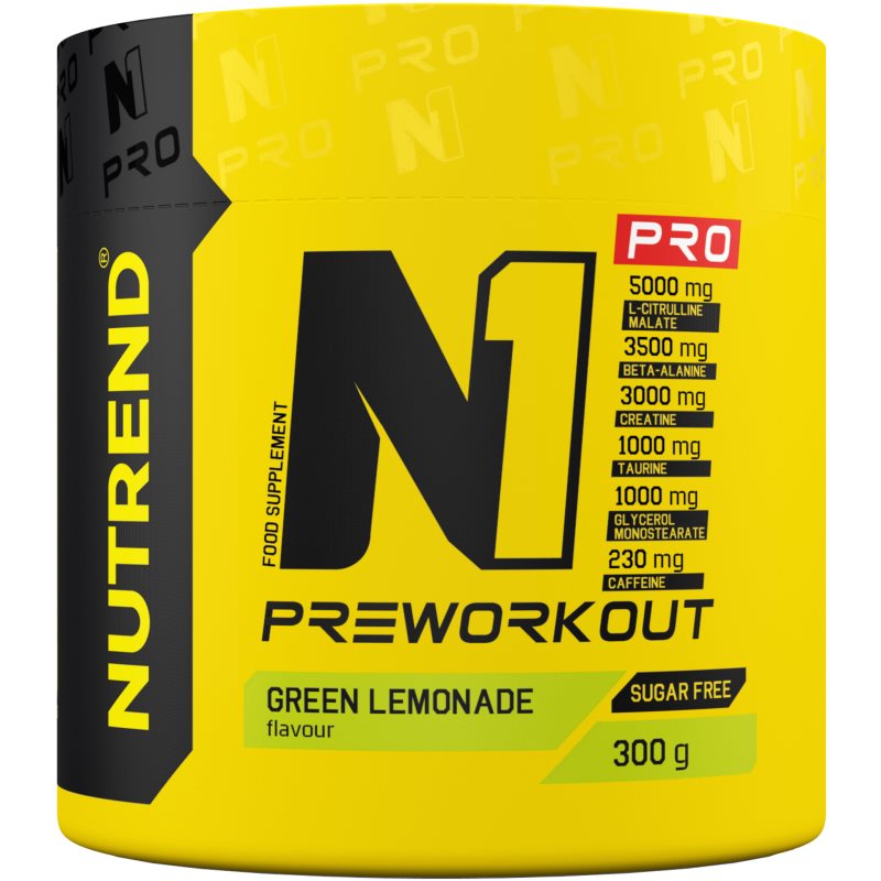 Nutrend N1 Pro podpora sportovního výkonu s kofeinem příchuť Green Lemonade 300 g
