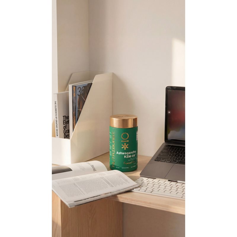 Nutriburst Advanced Ashwagandha KSM-66® Gummies želé bonbóny pro udržení energie a kognitivní výkonnosti příchuť Tropical Fruit 60 ks (obrázek 6)