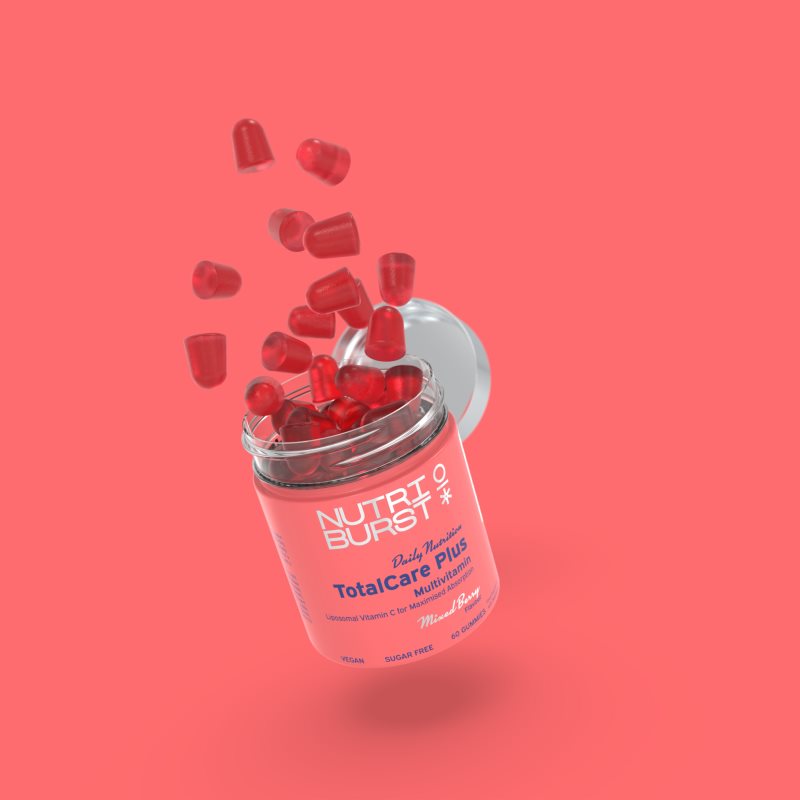 Nutriburst Daily Nutrition TotalCare Plus Gummies želé cukríky s multivitamínovým komplexom príchuť Mixed Berry 60 ks (obrázok 3)