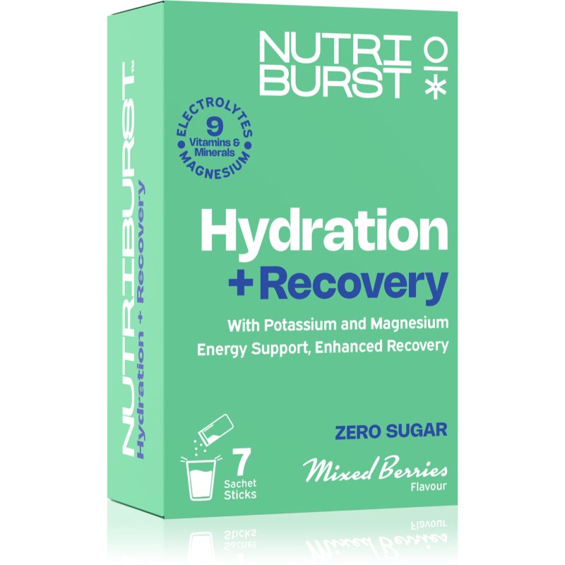 Nutriburst Hydratation + Recovery rozpustný nápoj pre urýchlenie regenerácie príchuť Mixed Berries 7x5 g