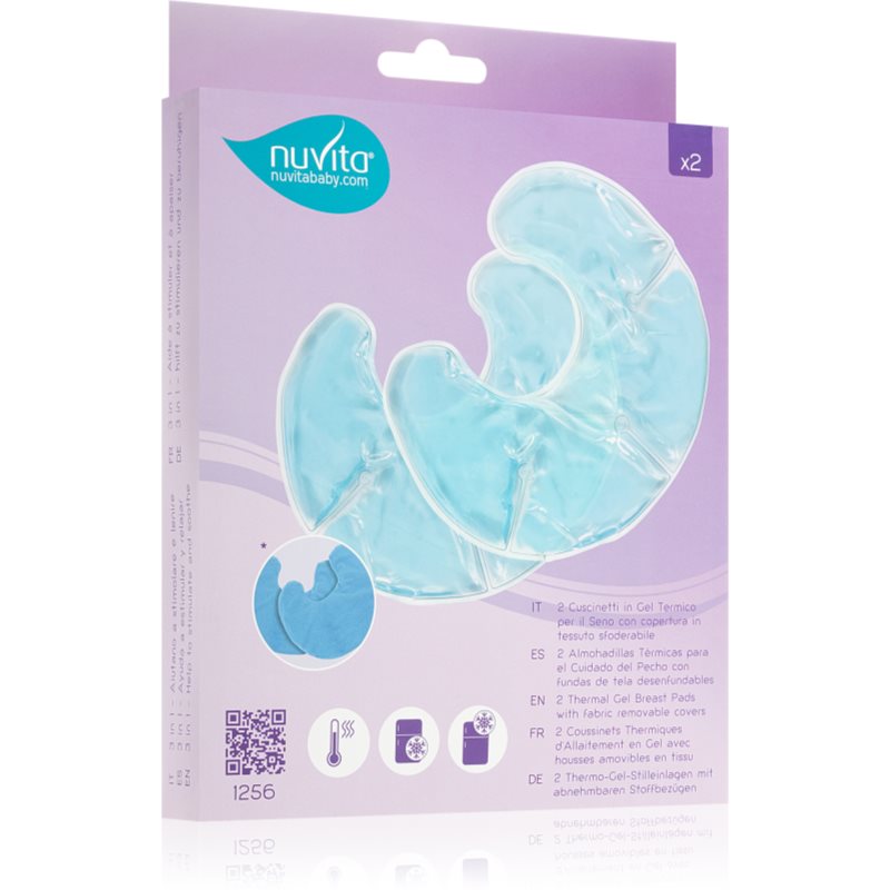 Nuvita Thermal Breast Pads Coussinets D’allaitement Texture Gel Blue 2 Pcs