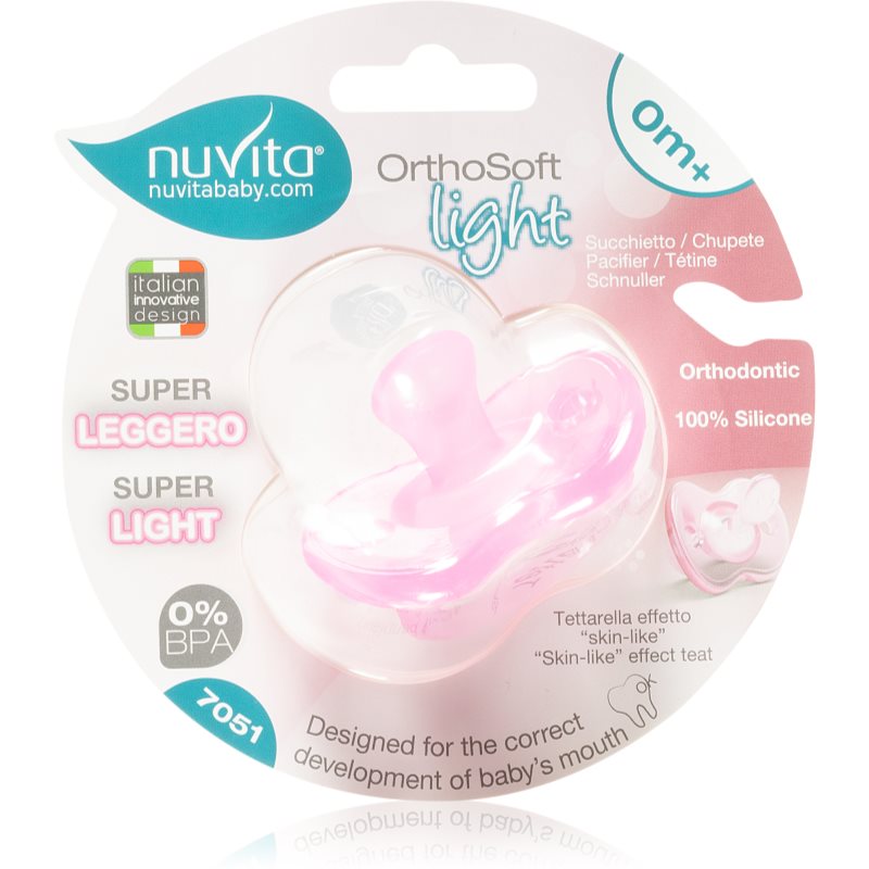 Nuvita Orthosoft Light пустушка 0m+ Pink 1 кс