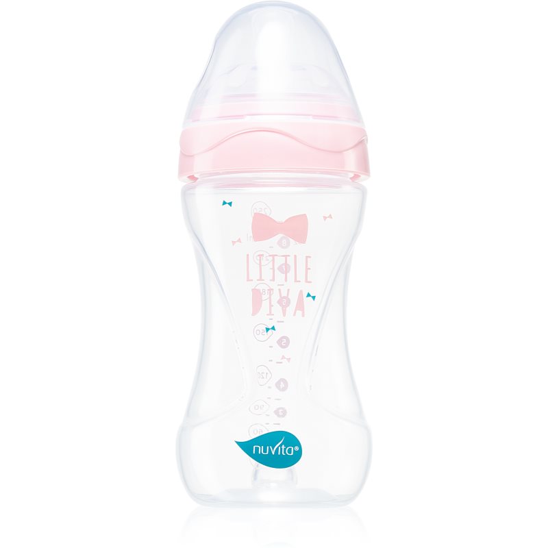 Nuvita Cool Bottle 3m+ Baby Bottle Transparent Pink 250 Ml