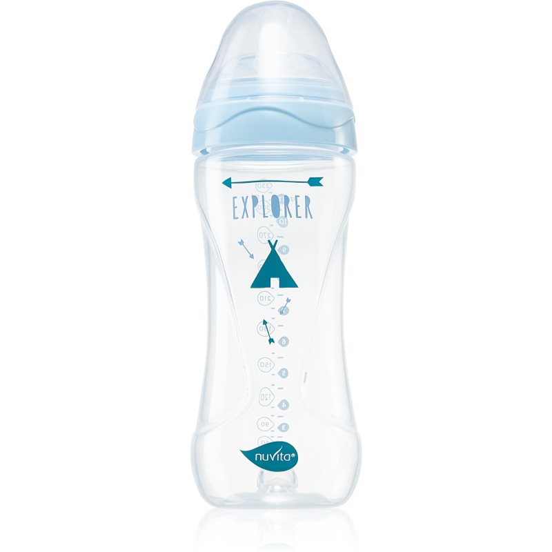 Nuvita Cool Bottle 4m+ Baby Bottle Transparent Blue 330 Ml