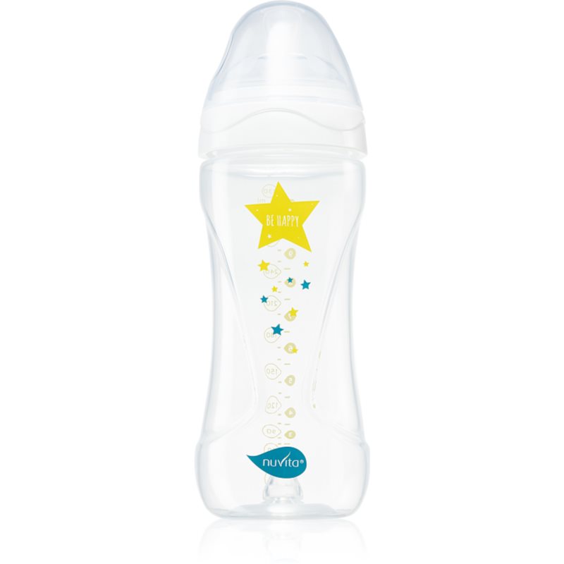 Nuvita Cool Bottle 4m+ kūdikių buteliukas Transparent white 330 ml