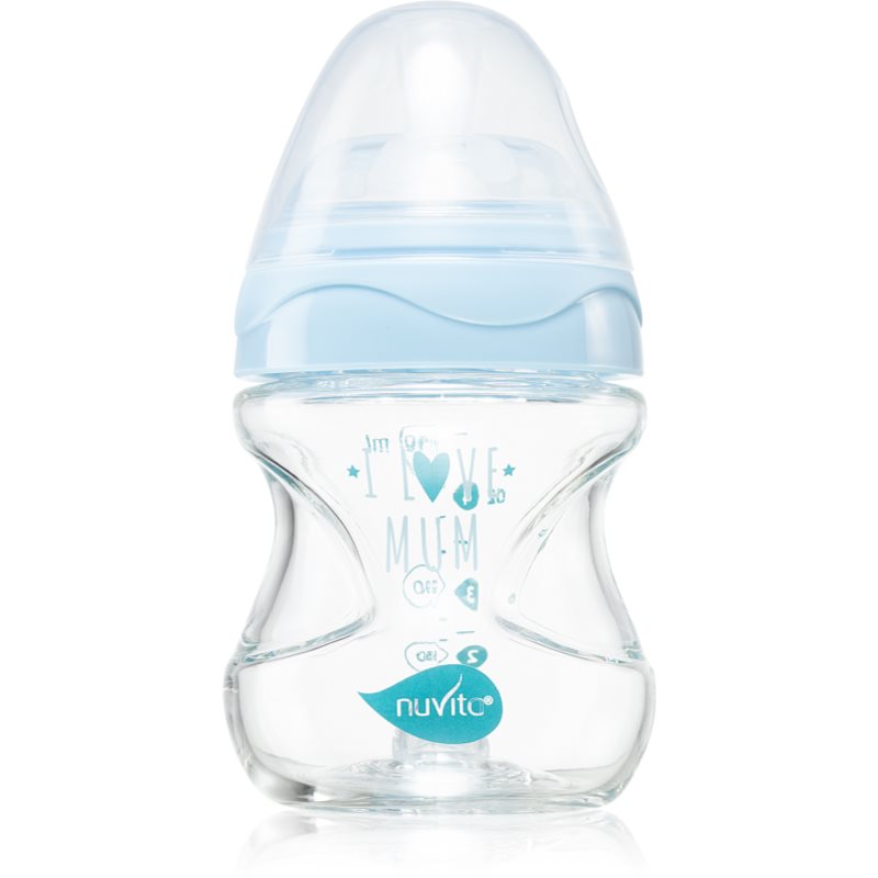 Nuvita Glass bottle Blue kūdikių buteliukas 140 ml