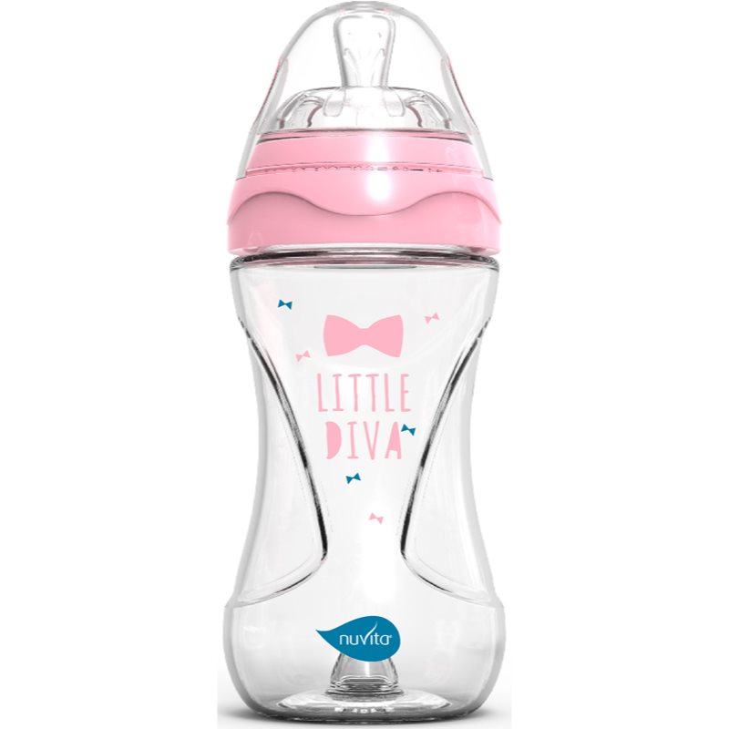 Nuvita Glass bottle Pink kūdikių buteliukas Glass/Pink 240 ml