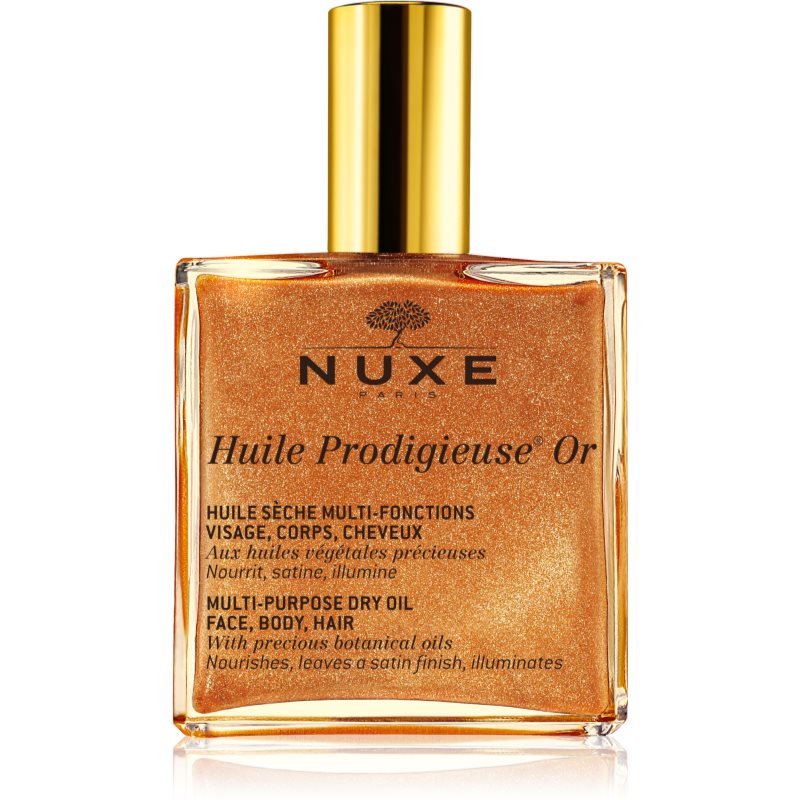 Nuxe Huile Prodigieuse Or мультифункціональна суха олійка з блискітками для обличчя, тіла та волосся 100 мл