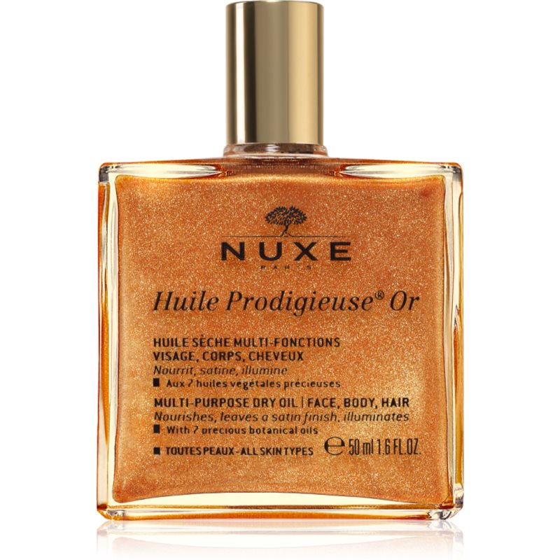 Nuxe Huile Prodigieuse Or мультифункціональна суха олійка з блискітками для обличчя, тіла та волосся 50 мл