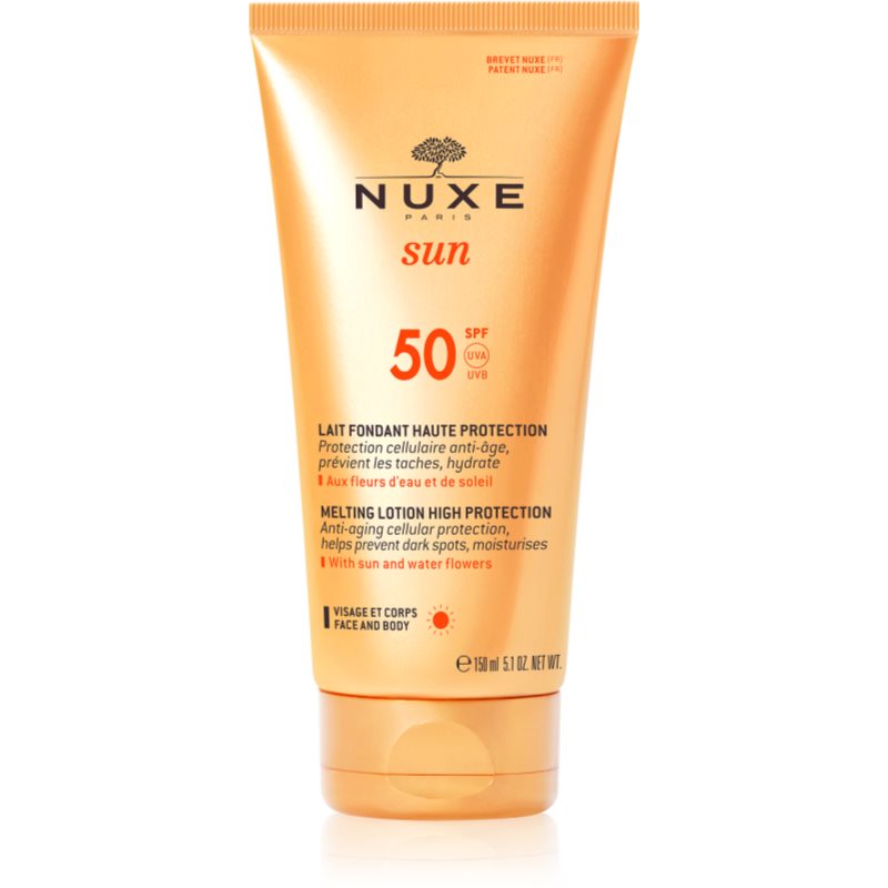 NUXE Sun High Protection Melting Lotion SPF50 150 ml opaľovací prípravok na telo pre ženy na veľmi suchú pleť; na dehydratovanu pleť