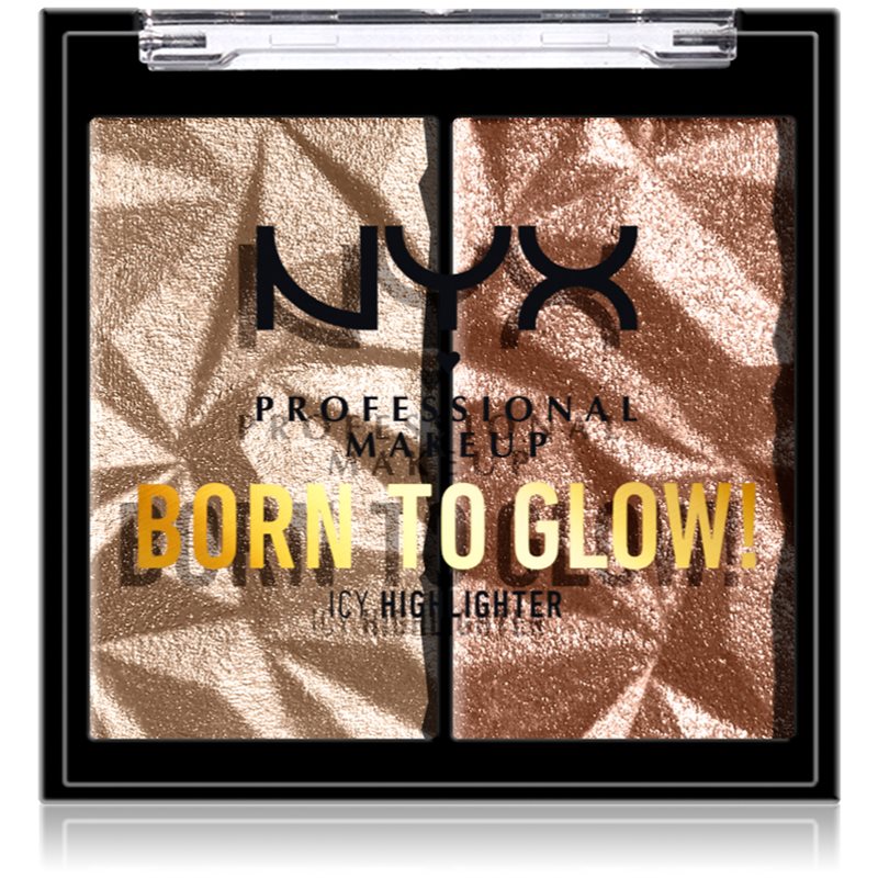 NYX Professional Makeup Born To Glow Icy Highlighter švytėjimo suteikiančių priemonių paletė atspalvis 02 - Platinum Status 5,7 g