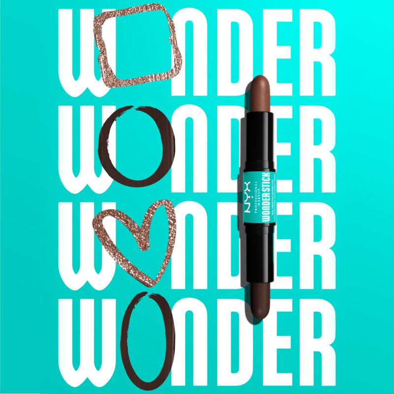 NYX Professional Makeup Wonder Stick Dual Face Lift двосторонній контурний олівець відтінок 02 Universal Light 2x4 гр