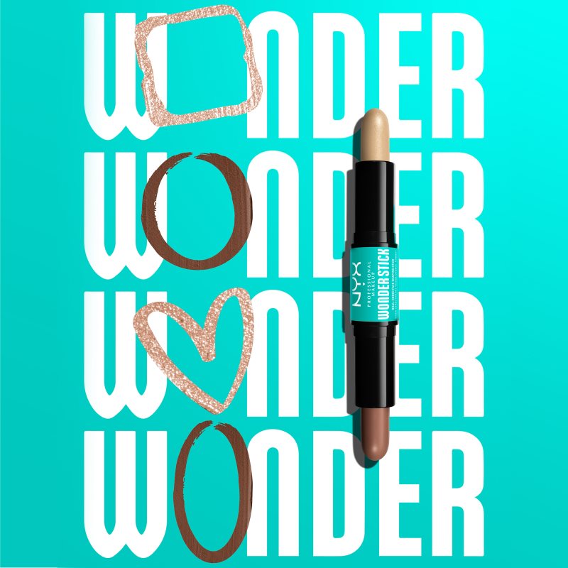 NYX Professional Makeup Wonder Stick Dual Face Lift двосторонній контурний олівець відтінок 04 Medium 2x4 гр