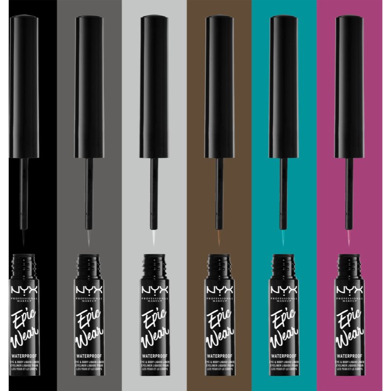 NYX Professional Makeup Epic Wear Metallic Liquid Liner Long-Lasting Gel Eyeliner Shade 01 - Black Metal 3,5 Ml