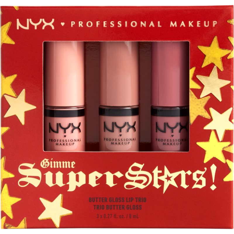 

NYX Professional Makeup Gimme SuperStars! Butter Lip Gloss Trio подарунковий набір для губ відтінок 01 - Light Nudes