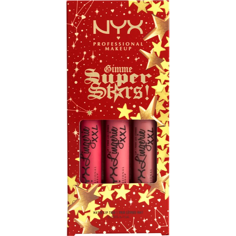

NYX Professional Makeup Gimme SuperStars! Lip Lingerie XXL Trio подарунковий набір для губ відтінок 01 - Warm Berries
