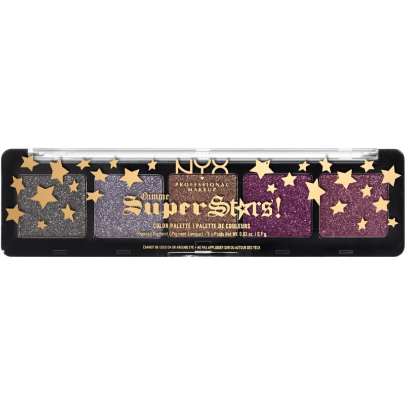 NYX Professional Makeup Gimme SuperStars! Shadow Palette paletka očných tieňov odtieň 02 - Kiss My Stars 5x0,9 g