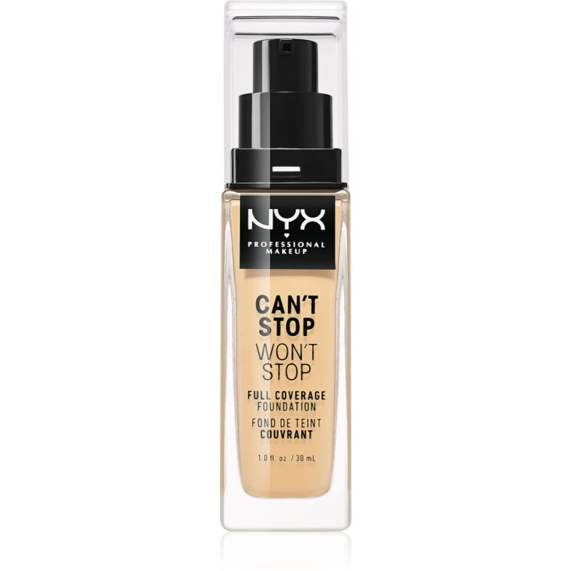 NYX Professional Makeup Can't Stop Won't Stop Full Coverage Foundation Foundation mit hoher Deckkraft Farbton 6.5 Nude 30 ml