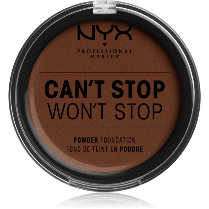 

NYX Professional Makeup Can't Stop Won't Stop Powder Foundation компактна тональна крем-пудра відтінок 22.7. Deep Walnut