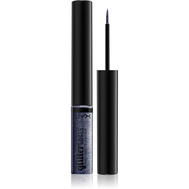 Nyx подводка для глаз. NYX professional Makeup glitter goals Liquid Eyeliner. НИКС подводка для глаз глиттер. NYX glitter goals. NYX glitter goals Liquid Eyeliner.