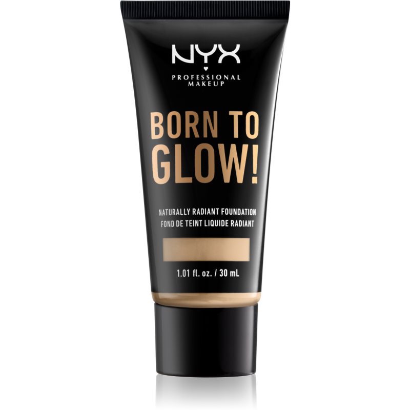 NYX Professional Makeup Born To Glow švytėjimo suteikiantis skystasis makiažo pagrindas atspalvis 6.5 Nude 30 ml