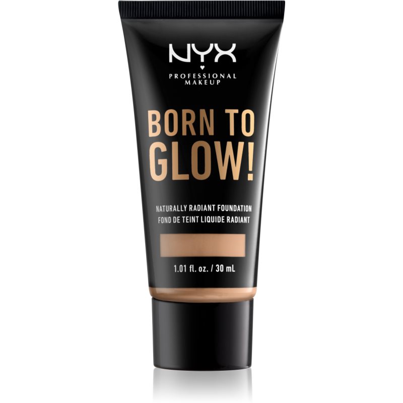 NYX Professional Makeup Born To Glow švytėjimo suteikiantis skystasis makiažo pagrindas atspalvis 09 Medium Olive 30 ml