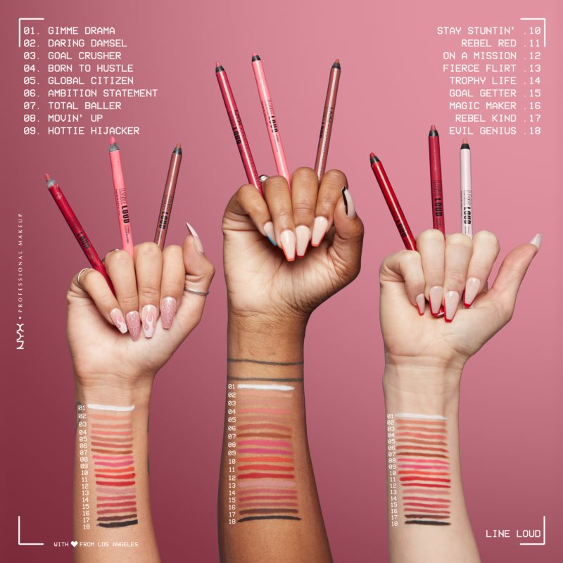 NYX Professional Makeup Line Loud Vegan Contour Lip Pencil With Matt Effect Shade 17 - Rebel Kind 1,2 G