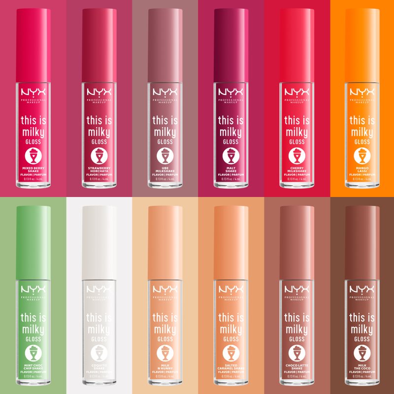 NYX Professional Makeup This Is Milky Gloss Milkshakes Hydrating Lip Gloss With Fragrance Shade 09 Berry Shake 4 Ml