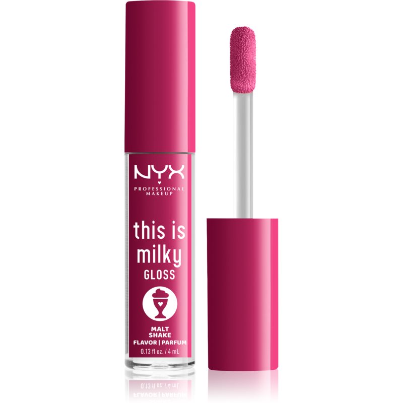 E-shop NYX Professional Makeup This is Milky Gloss Milkshakes hydratační lesk na rty s parfemací odstín 12 Malt Shake 4 ml