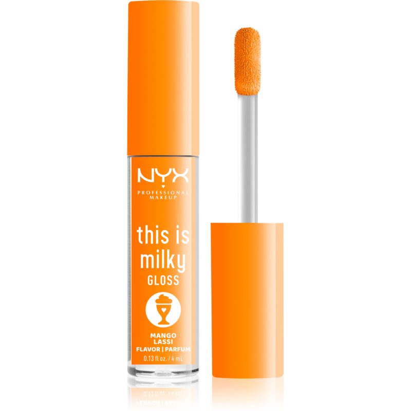 NYX Professional Makeup This Is Milky Gloss Milkshakes Hydrating Lip Gloss With Fragrance Shade 14 Mango Lassi 4 Ml