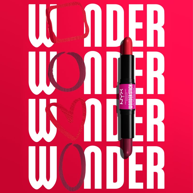 NYX Professional Makeup Wonder Stick Cream Blush Dual-ended Contouring Stick Shade 05 Bright Amber And Fuchsia 2x4 G