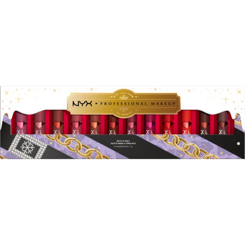 NYX Professional Makeup Limited Edition Xmass Mrs Claus Oh Deer Matte Lip Vault Lipstick Set (with Matt Effect)