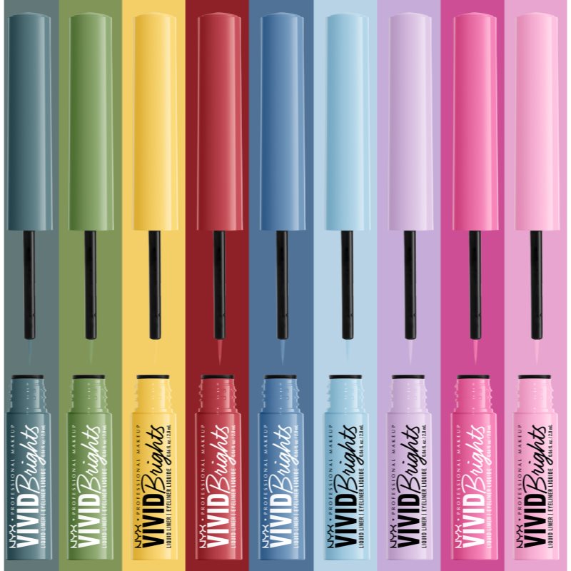 NYX Professional Makeup Vivid Brights рідка підводка для очей відтінок 08 Don't Pink Twice 2 мл