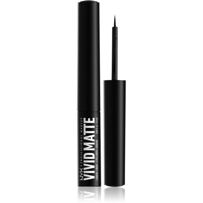 NYX Professional Makeup Vivid Matte 2 ml očná linka pre ženy 01 Black tekuté linky