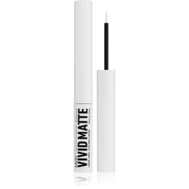 NYX Professional Makeup Vivid Matte 2 ml očná linka pre ženy 02 White tekuté linky