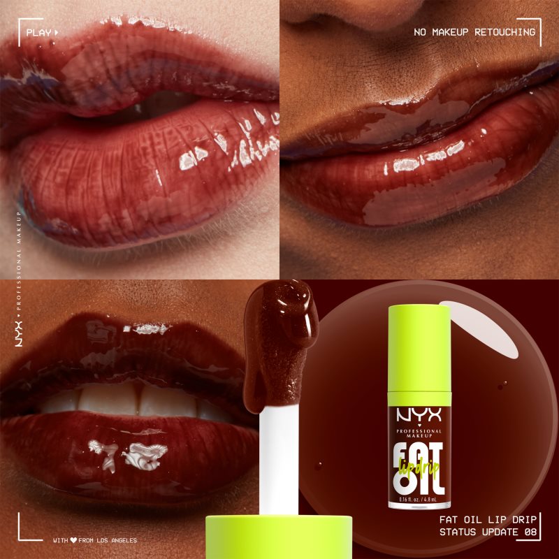 NYX Professional Makeup Fat Oil Lip Drip Lip Oil Shade 08 Status Update 4,8 Ml