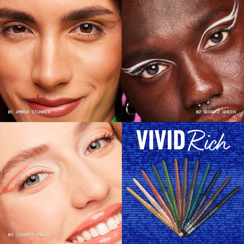 NYX Professional Makeup Vivid Rich автоматичний олівець для очей відтінок 02 Quartz Queen 0,28 гр